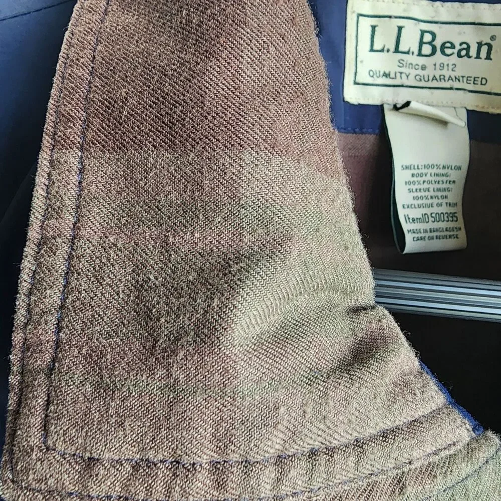 Classic LL Bean Fleece Lined Windbreaker Coat Men' Size Large Reg 100% Nylon